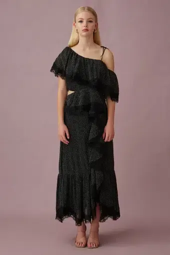 Keepsake Complex Midi Dress Black Spot Size XS / Au 6 | The Volte