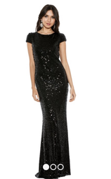 Langhem Black Sequin Gown size 6