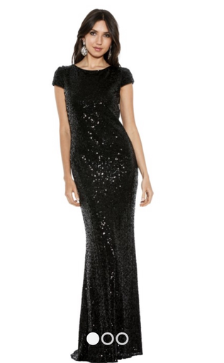 Langhem Black Sequin Gown size 6 | The Volte