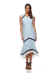 Anika Flip Dress Blue High Neck Size 14