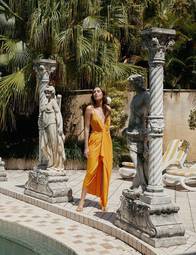 Significant Other Gold Dust Dress - Sunrise Orange - Size 10