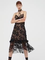 Sachin & Babi - Paris Ruffled Lace Midi Dress Size 10