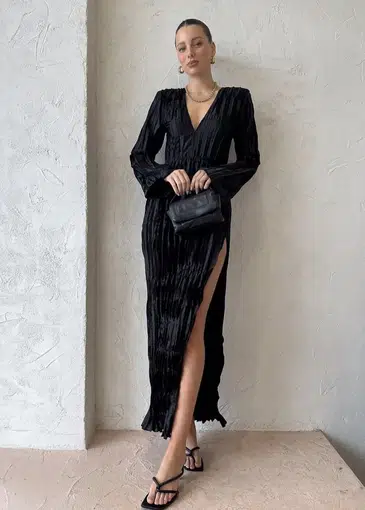 L'Idee Costes Maxi Dress Noir Size 14 The Volte