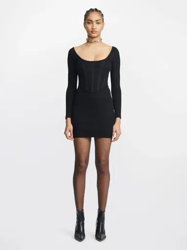 Dion Lee Rib Corset Mini Dress Black Size 12 | The Volte