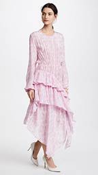 Preen Line Eden Floral Print Ruffle-Trimmed Crepe Dress