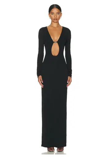 Helsa Matte Jersey Cut Out Dress Black Size 8 | The Volte