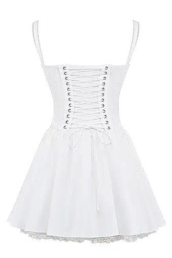 House Of CB Gini Lace Back Corset In White