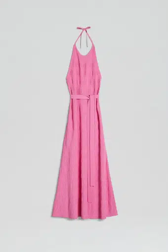 Scanlan Theodore The Pleat Scallop Halter Dress Pink Size 6