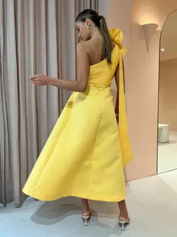 Rachel Gilbert Emiliano Midi Dress in Lemondrop Size 12 for rent on The Volte - image 2