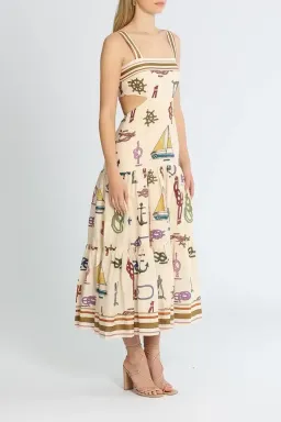 Alemais Ships Ahoy Midi Sundress Print Size 12 for rent on The Volte - image 2