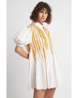 Aje Collective Beaded Mini Dress Ivory/Marigold Size 8 for rent on The Volte - image 2