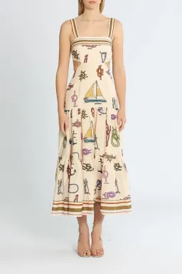 Alemais Ships Ahoy Midi Sundress Print Size 6 for rent on The Volte - image 1