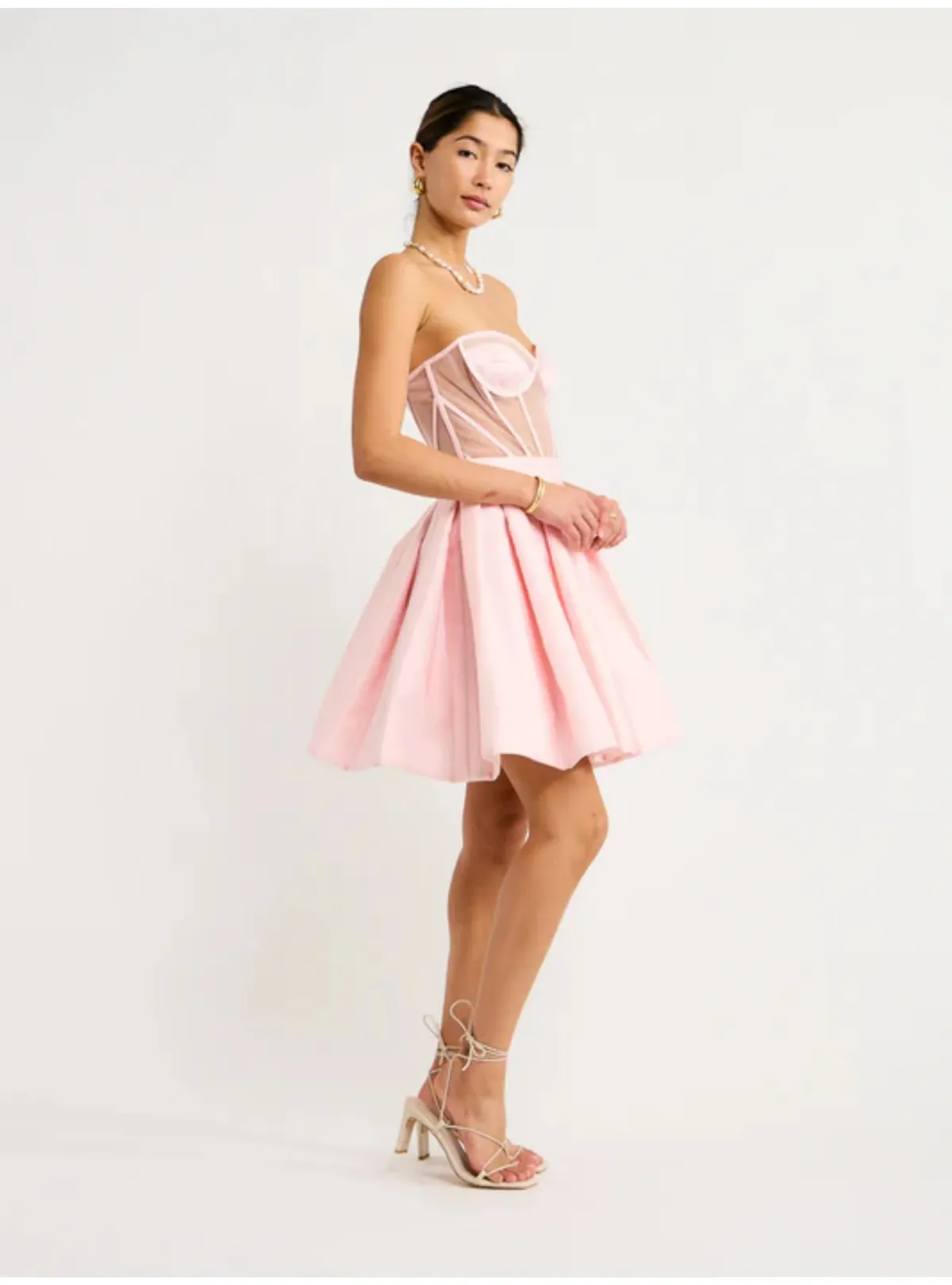 Leo Lin Eliza Structured Bustier Mini Dress Pink Size AU 8 - Image 2
