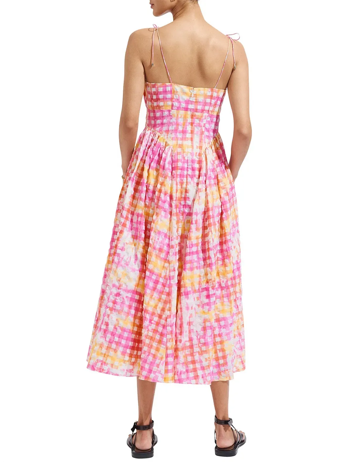 Steele Marina Midi Dress in Hypno Gingham Print Size AU 8 - Image 2