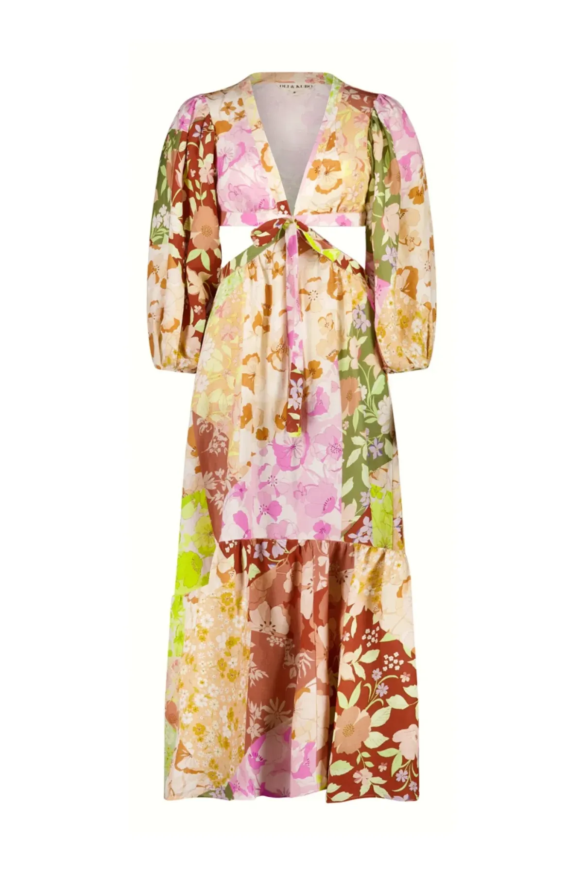 Oli & Kubo Vieja Scarf Maxi Dress Patchwork Size AU 8 - Image 3