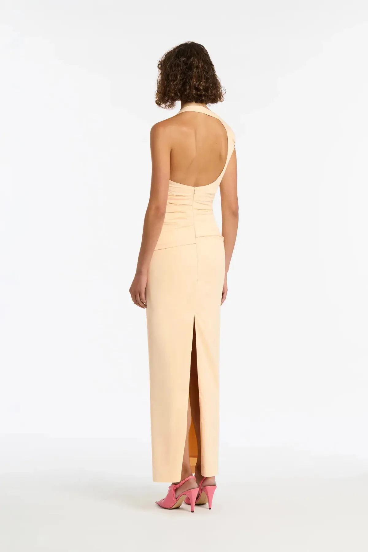 Sir the Label Giacomo Gathered One Shoulder Gown Dress in Yellow Butter Size 0 / AU 6 - Image 5