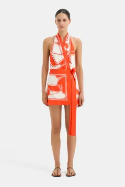 Sir The Label Ramona Halter Mini Dress Orange Pint Size 8 for rent on The Volte - image 1