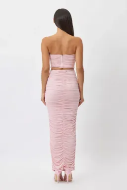Bianca & Bridgett Julie Ruched Top & Skirt Set Pink Size 6 for rent on The Volte - image 2