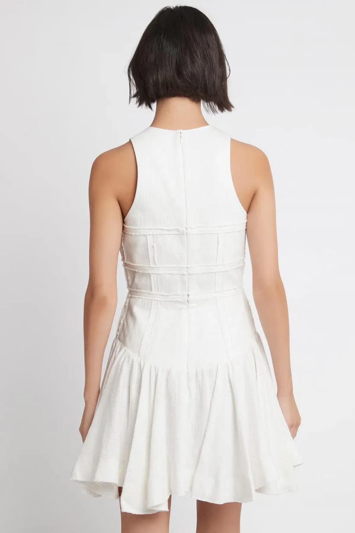 Aje Tidal Corset Mini Dress Ivory Size 10  - Image 3