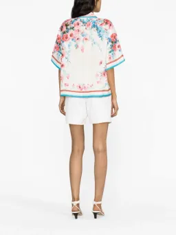 Zimmermann The Halcyon Oversized Shirt in Pink/Blue Floral Size 0/Au 8  for rent on The Volte - image 2