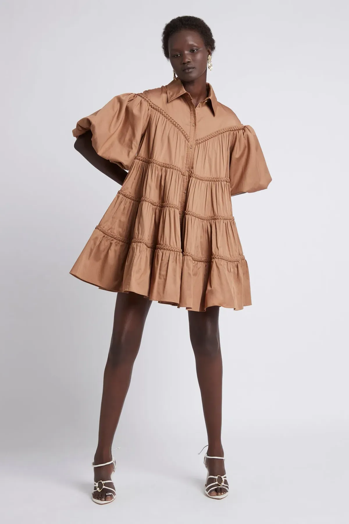 Aje Casablanca Mini Dress Brown Size 8 - Image 1