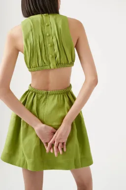 Aje Voyage Braided Cut Out Mini Dress Green Size AU 10 for rent on The Volte - image 3