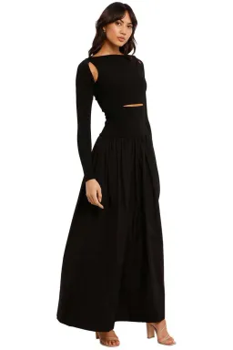 Esse Knit Cotton Split Maxi Dress Black Size 12 for rent on The Volte - image 2