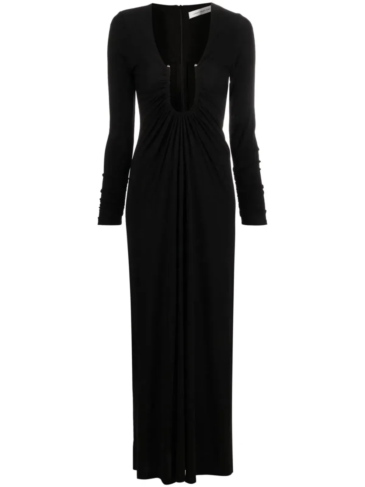 Christopher Esber Arced Palm Long Sleeve Dress Black Size 8 - Image 5
