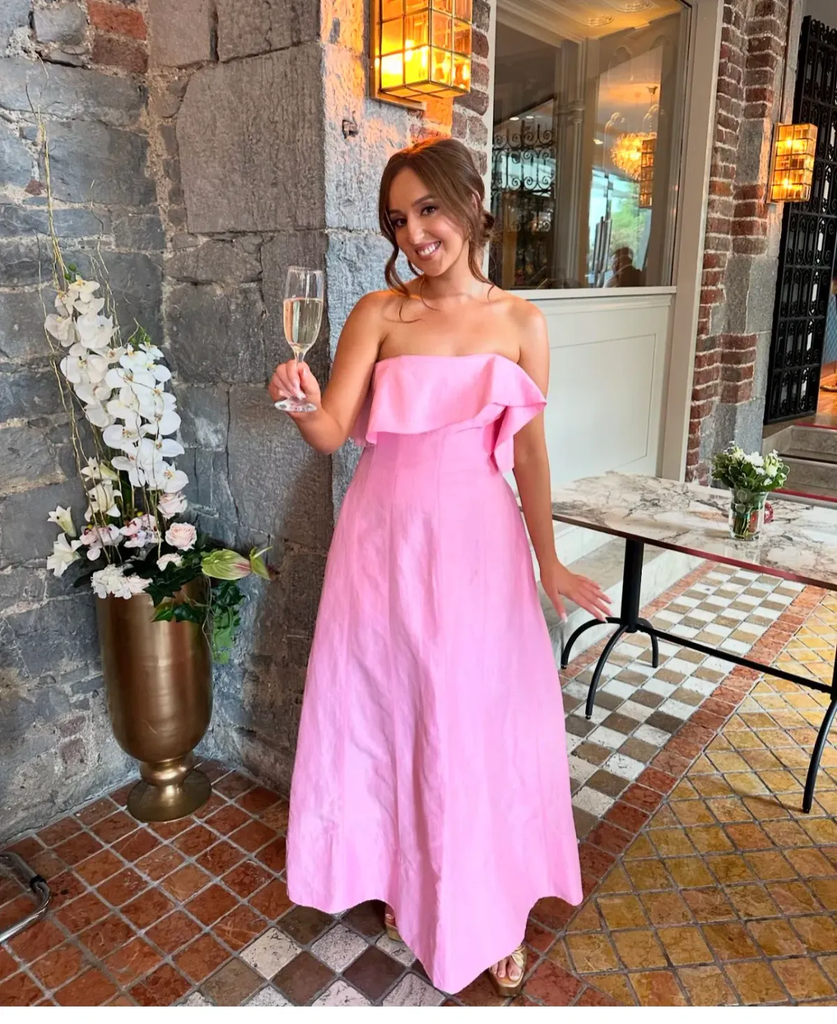 Aje Shallows Strapless Gown in Pink Size 8 - Image 5