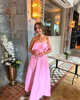 Aje Shallows Strapless Gown in Pink Size 8 for rent on The Volte - image 2