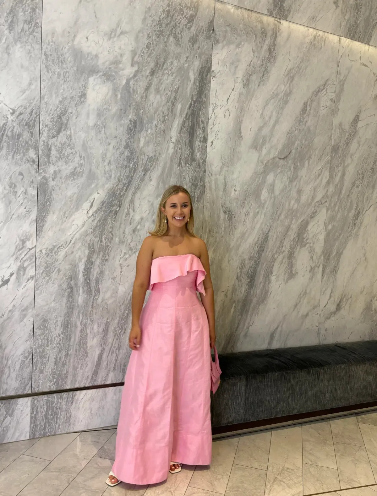 Aje Shallows Strapless Gown in Pink Size 8 - Image 1