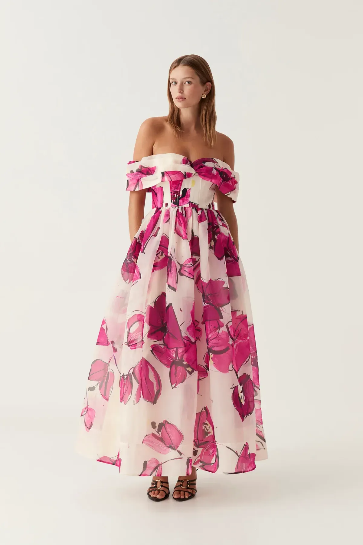 Aje Cordelia Corsetted Maxi Dress Falling Floral Size AU 8 - Image 1