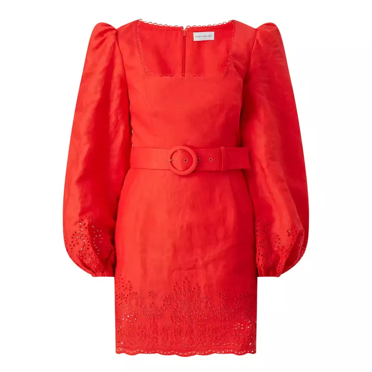 Rebecca Vallance Portia Long Sleeve Mini Dress Red Size AU 4 - Image 4