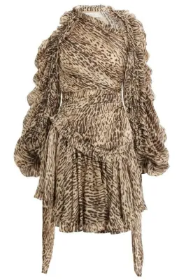 Zimmermann Espionage Drawn Mini Dress Animal Print Size 0 / AU 8 for rent on The Volte - image 2