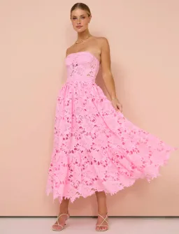 Leo Lin Emilia Bustier Dress Pink Size AU 14  for rent on The Volte - image 1