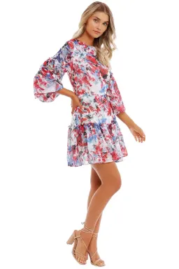 Sofia Irina Tiered Mini Balloon Dress in Spring Flora Size AU 12 for rent on The Volte - image 3
