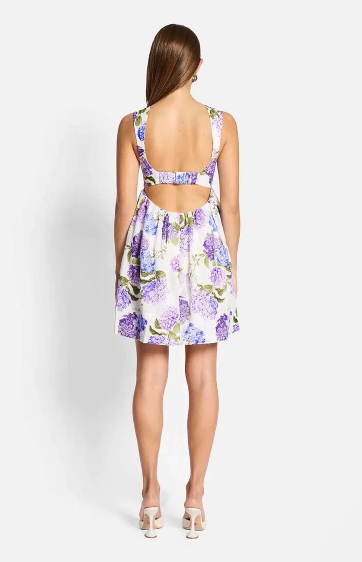 Sofia the Label Kaia Open Back Mini Dress Hydrangea Size AU 10 - Image 3