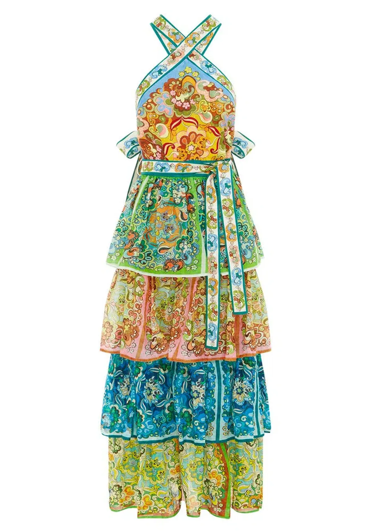 Alemais Dreamer Halter Tier Dress Multi Size 10 - Image 3