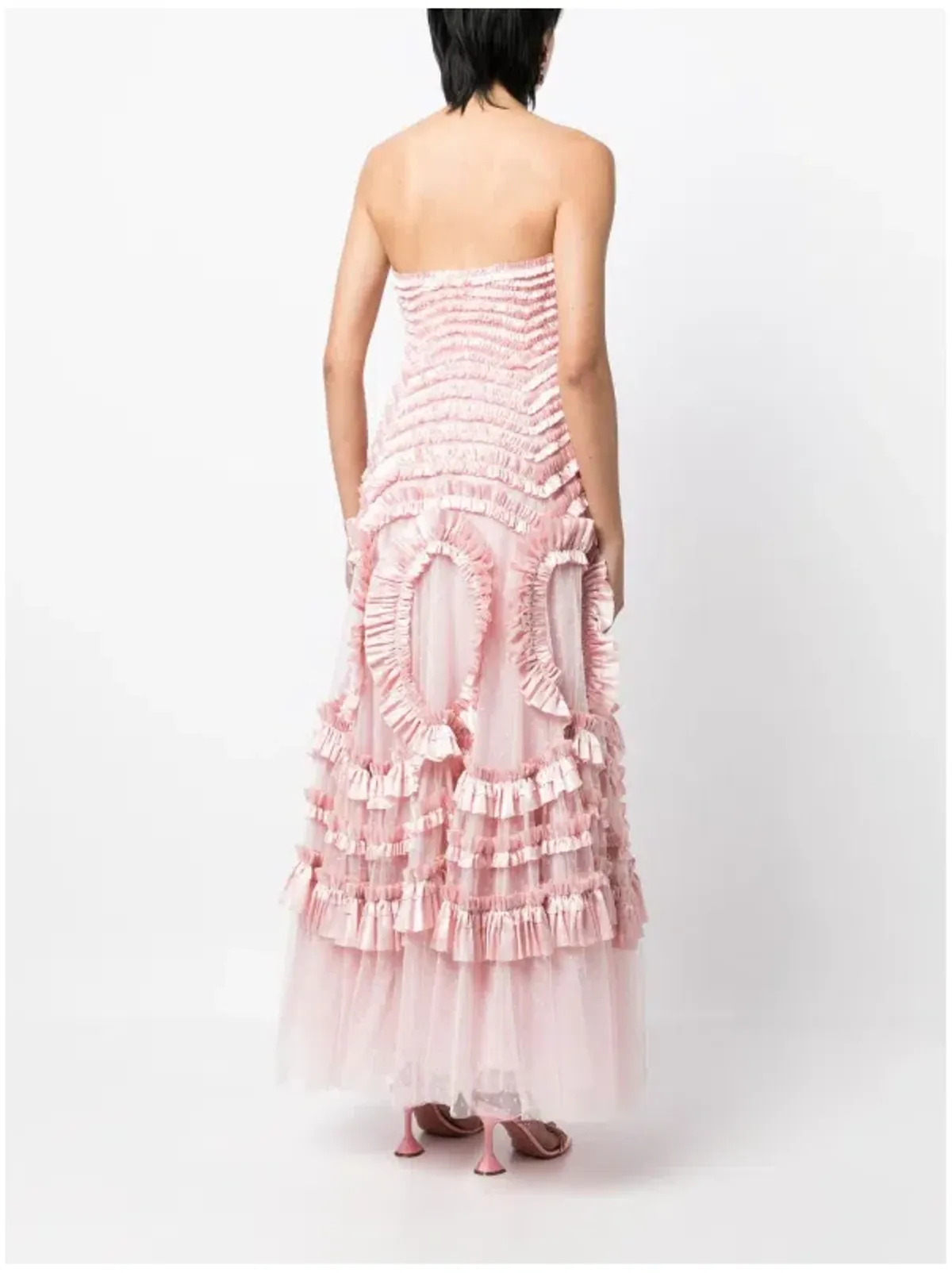 Needle and Thread Pink Strapless Ruffle-Detail Dress Size 10 - Image 3