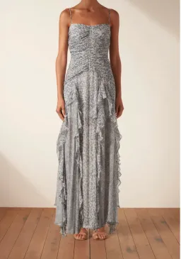 Shona Joy Candice Ruched Frill Maxi Dress Print Size 6 for rent on The Volte - image 2