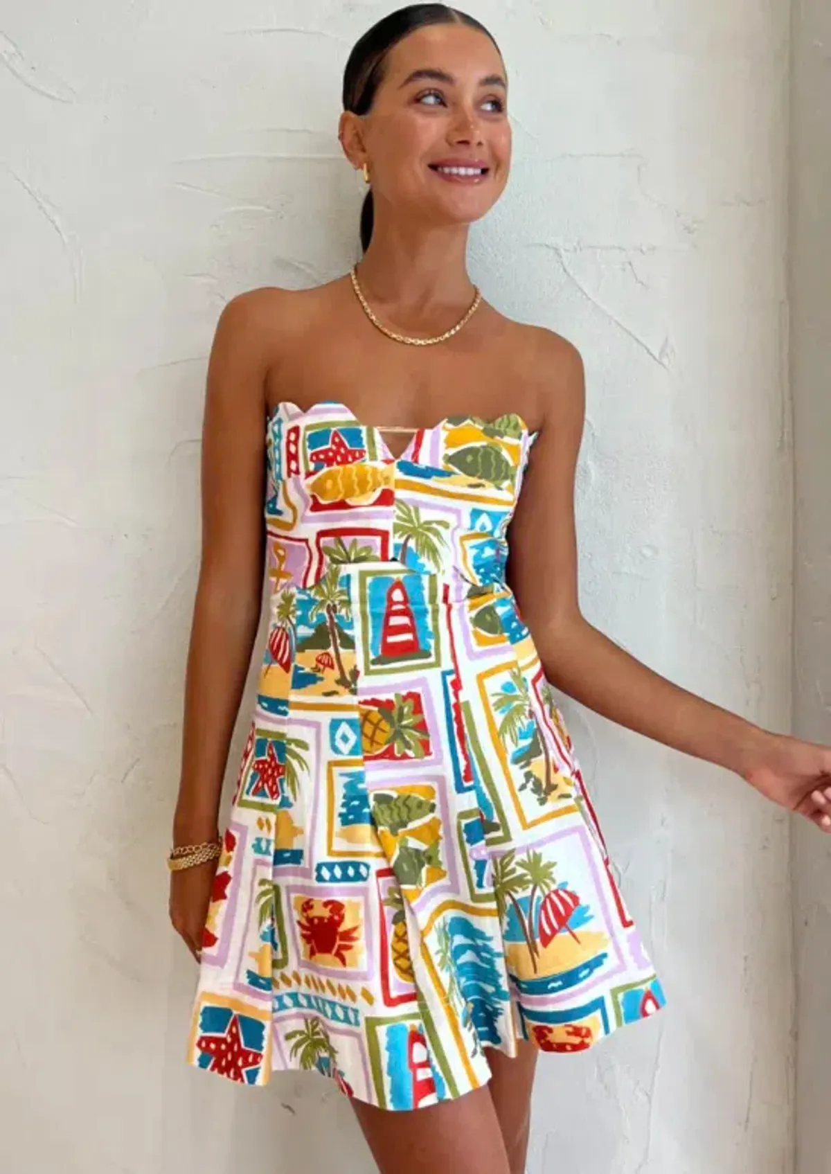 By Nicola Nautical Strapless Mini Dress In Summer Vacation Size 10 - Image 2