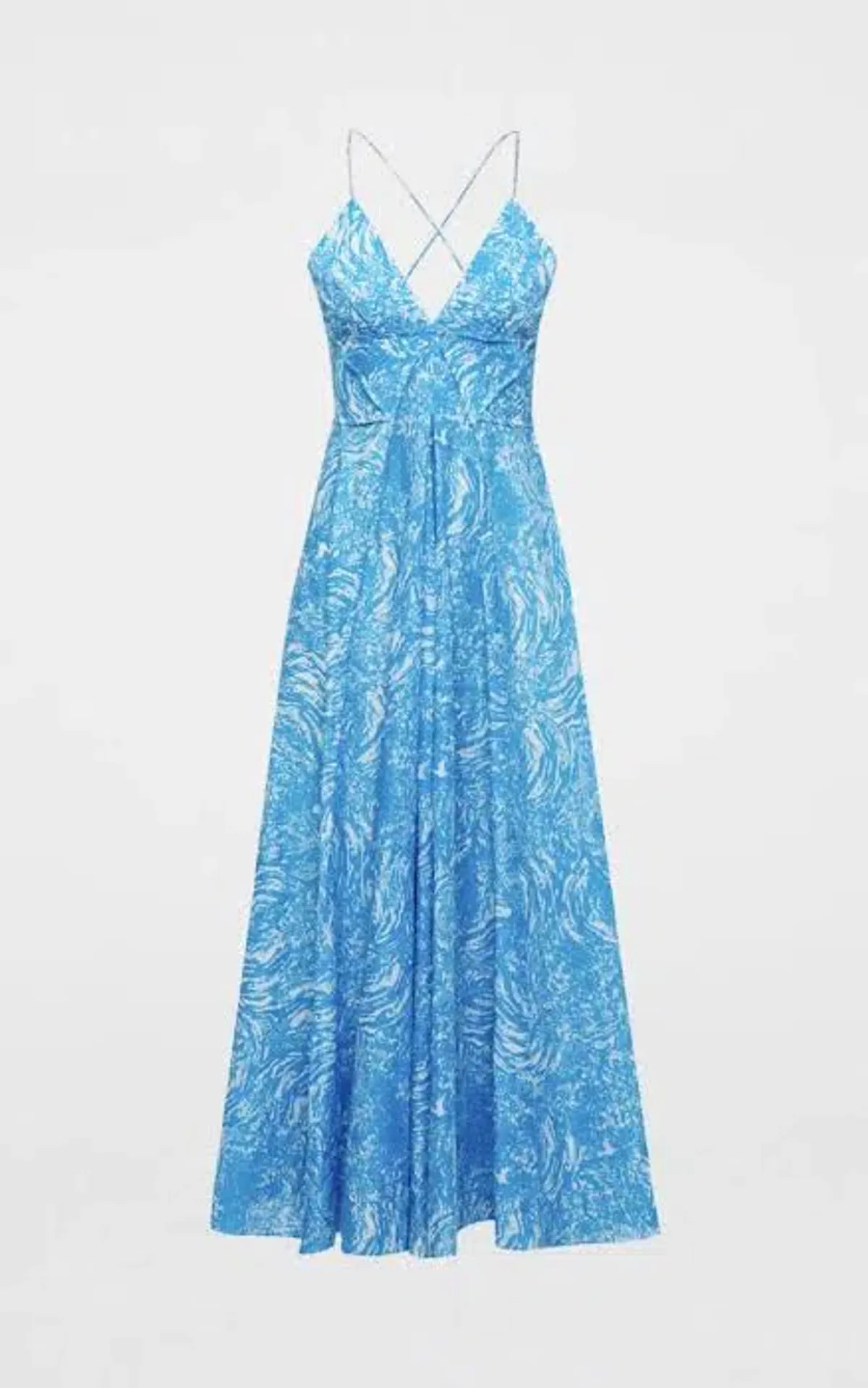 Scanlan Theodore Cotton Ocean Shoestring Dress Blue Size 8 - Image 4