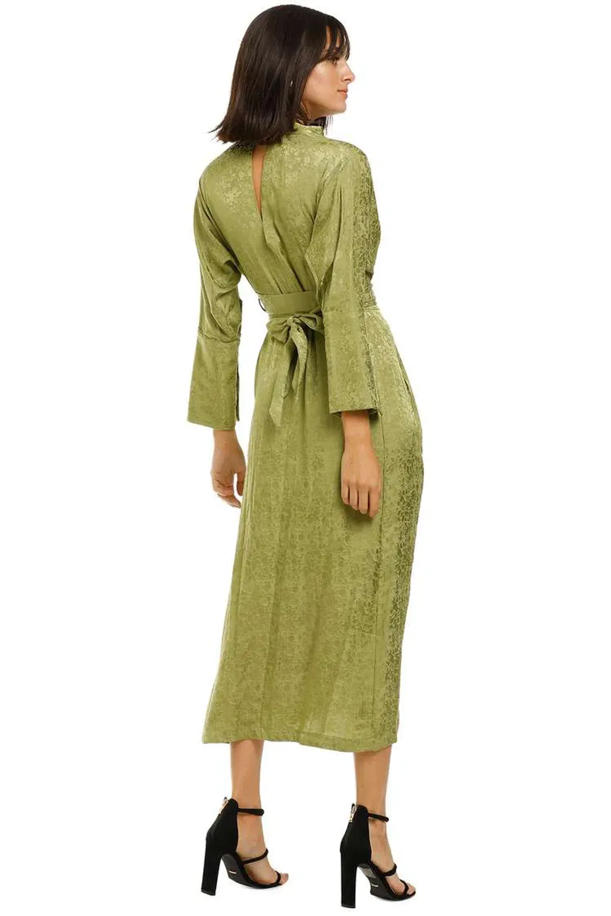 KITX Slink Shirt Midi Dress in Olive Size 8 - Image 3