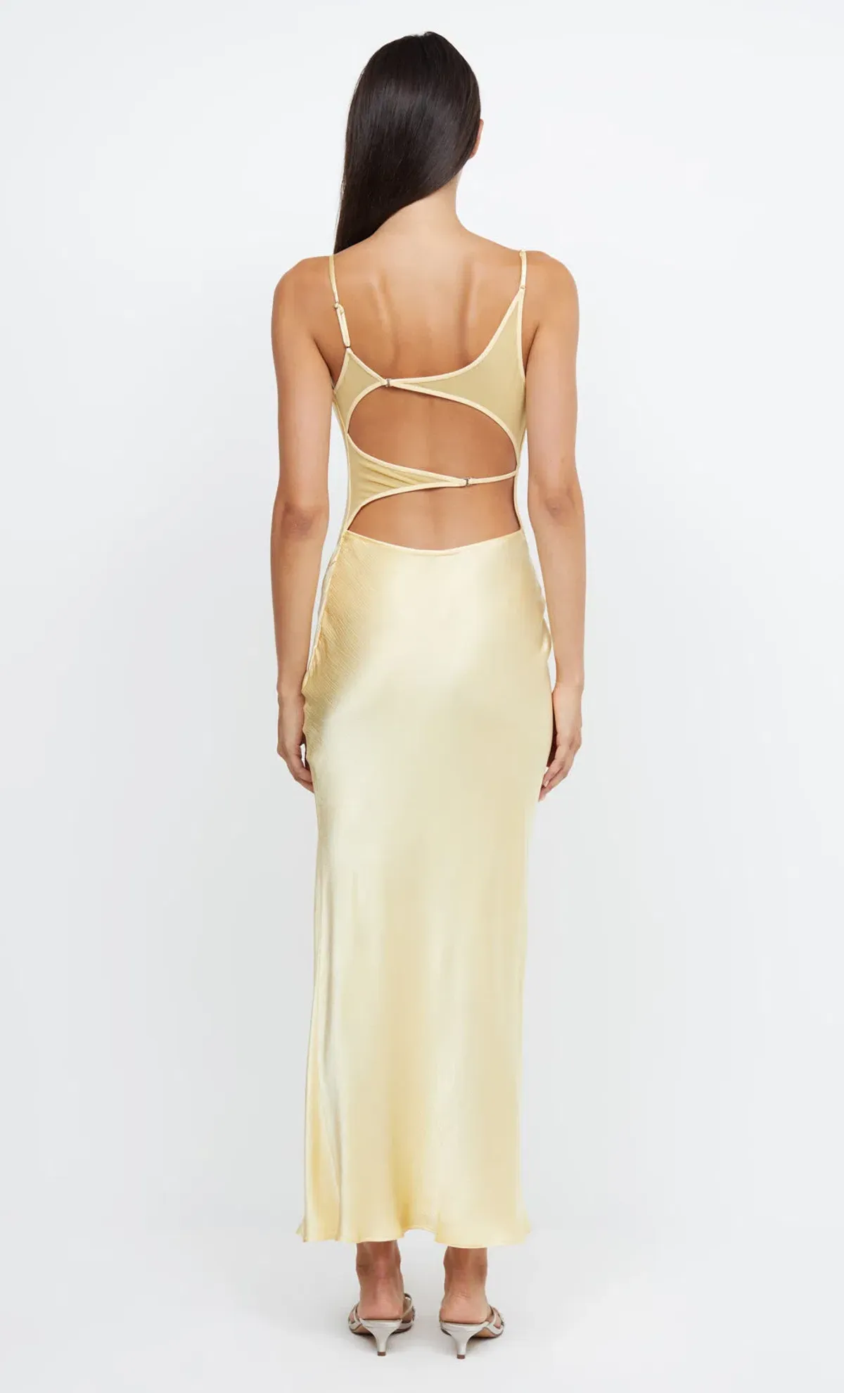 Bec & Bridge Margot Split Midi Dress Butter Yellow Size 8 - Image 3