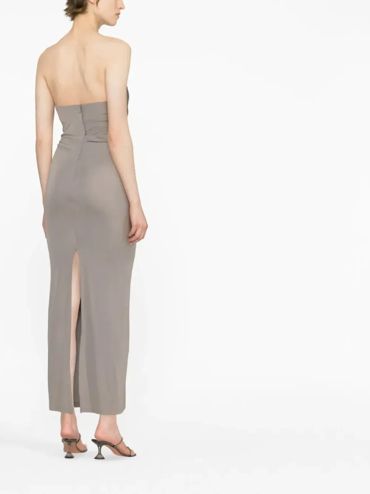 Christopher Esber Strapless Ruched Dress Grey Size 10 - Image 4