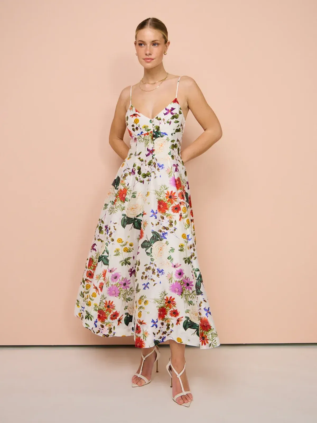 Sofia The Label Enchanted Floral Midi Dress Enchanted Floral Size 8 - Image 1