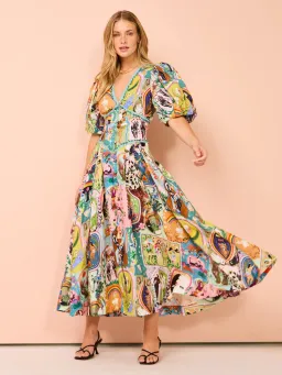 Alemais Evergreen Midi Dress Multi Size 10 for rent on The Volte - image 1