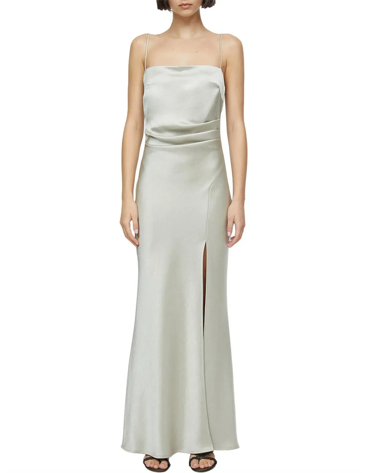 Bec & Bridge Nadia Square Neckline Tuck Detailing Maxi Dress Ecru Size 10 - Image 1