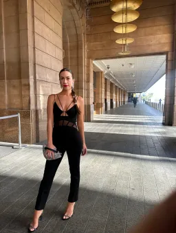 MISHA Myrine Jumpsuit Black Size 6/XS for rent on The Volte - image 2
