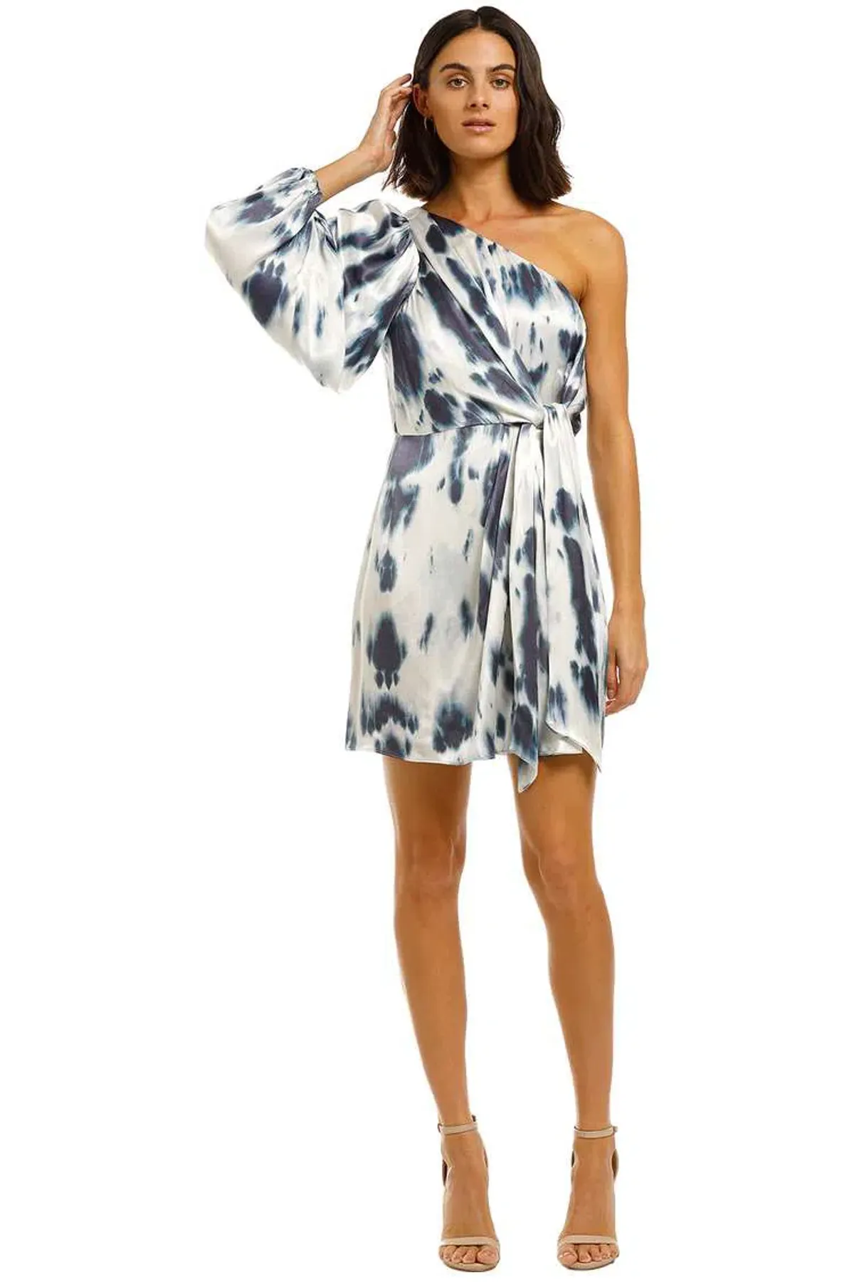 Shona Joy Palma One Shoulder Mini Dress Print Size 6 - Image 3
